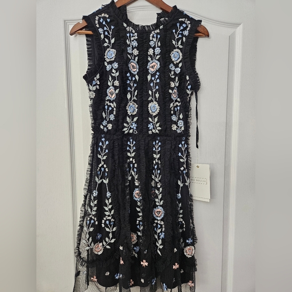 Mac Duggal Sequin Floral Tulle Cocktail Dress Sz 0, 4 NWT - Picture 3 of 12